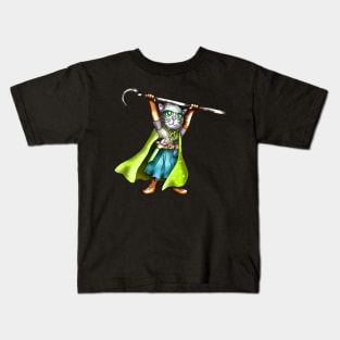 Fighter cat ready for battle Kids T-Shirt